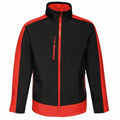 Jet Black-Orient Red - Front - Regatta Professional Mens Contrast 3 Layer Soft Shell Jacket