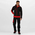 Jet Black-Orient Red - Side - Regatta Mens Contrast 3 Layer Softshell Full Zip Jacket