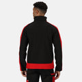 Jet Black-Orient Red - Lifestyle - Regatta Mens Contrast 3 Layer Softshell Full Zip Jacket