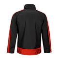 Jet Black-Orient Red - Pack Shot - Regatta Mens Contrast 3 Layer Softshell Full Zip Jacket
