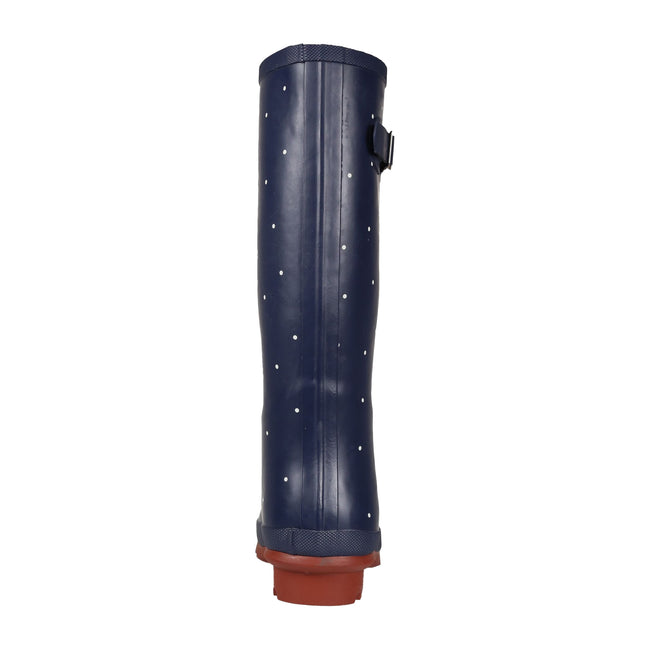 Navy-Burnt Tikka Red - Lifestyle - Regatta Womens-Ladies Ly Fairweather II Tall Durable Wellington Boots