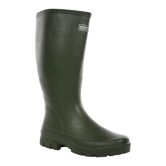 Deep Green - Front - Regatta Great Outdoors Mens Mumford II Rubber Wellington Boots