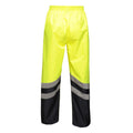 Yellow-Navy - Back - Regatta Unisex Hi Vis Pro Reflective Work Over Trousers