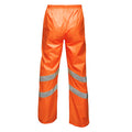 Orange - Back - Regatta Unisex Hi Vis Pro Reflective Packaway Work Over Trousers
