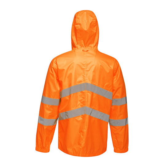 Orange - Front - Regatta Professional Unisex Adult Hi-Vis Packaway Reflective Jacket