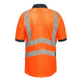 Orange-Navy - Back - Regatta Professional Mens Hi-Vis Reflective Polo Shirt