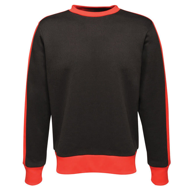 Black-Classic Red - Front - Regatta Mens Contrast Crew Neck Sweater
