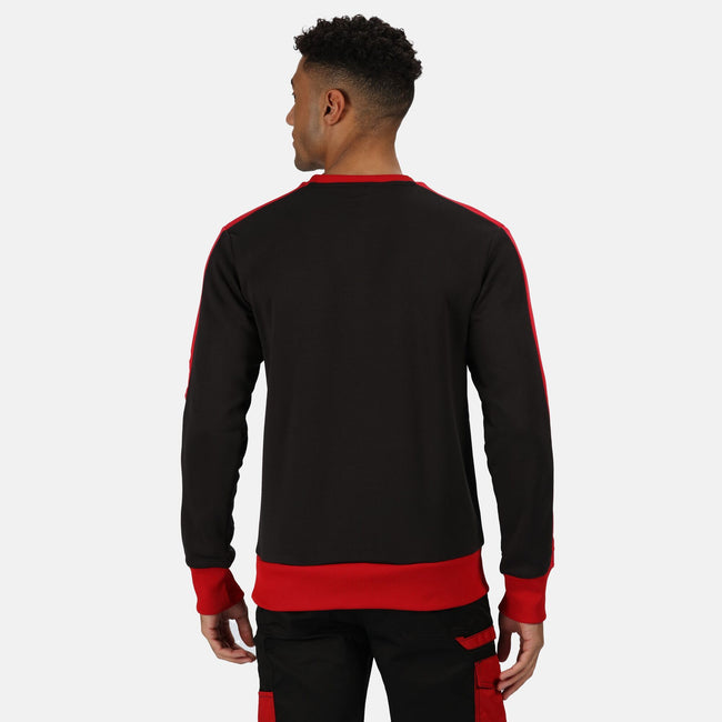Black-Classic Red - Side - Regatta Mens Contrast Crew Neck Sweater