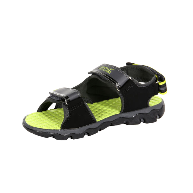 Briar Grey-Lime Punch - Lifestyle - Regatta Childrens-Kids Kota Drift Sandals