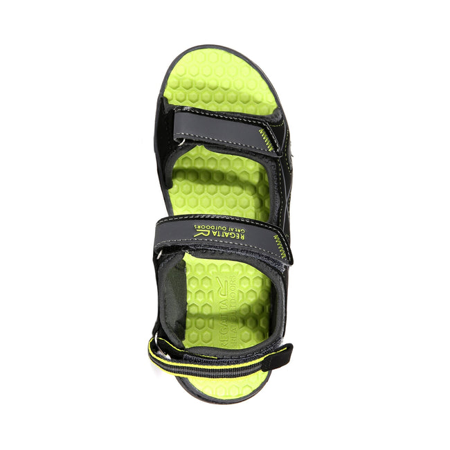 Briar Grey-Lime Punch - Pack Shot - Regatta Childrens-Kids Kota Drift Sandals