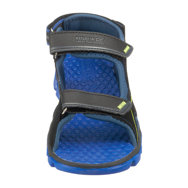 Nautical Blue-Electric Lime - Lifestyle - Regatta Childrens-Kids Kota Drift Sandals