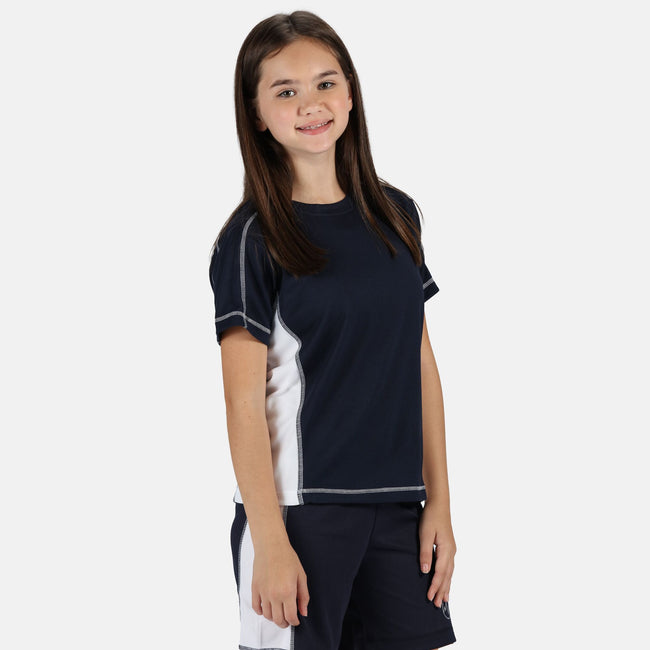 Navy-White - Back - Regatta Professional Childrens-Kids T-Shirt