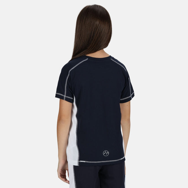 Navy-White - Side - Regatta Professional Childrens-Kids T-Shirt