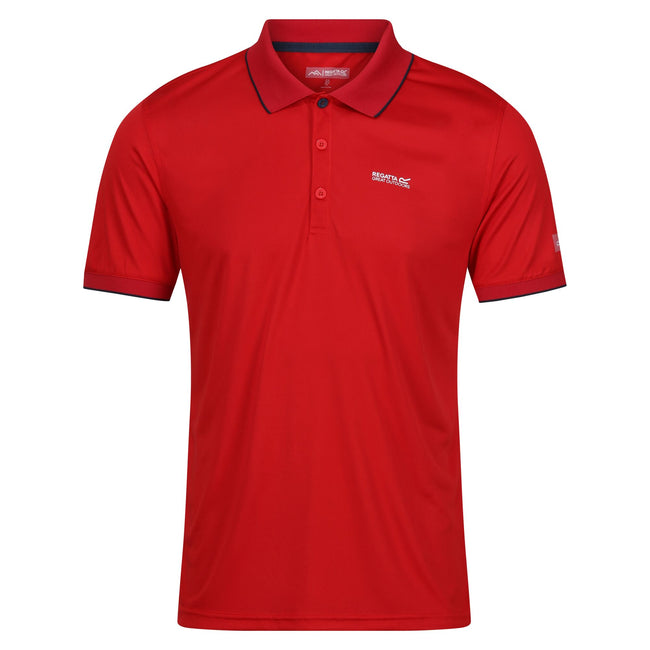 Danger Red Solid - Front - Regatta Mens Remex II Polo Shirt