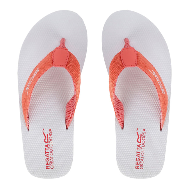White-Shell Pink - Side - Regatta Womens-Ladies Catarina Flip Flops
