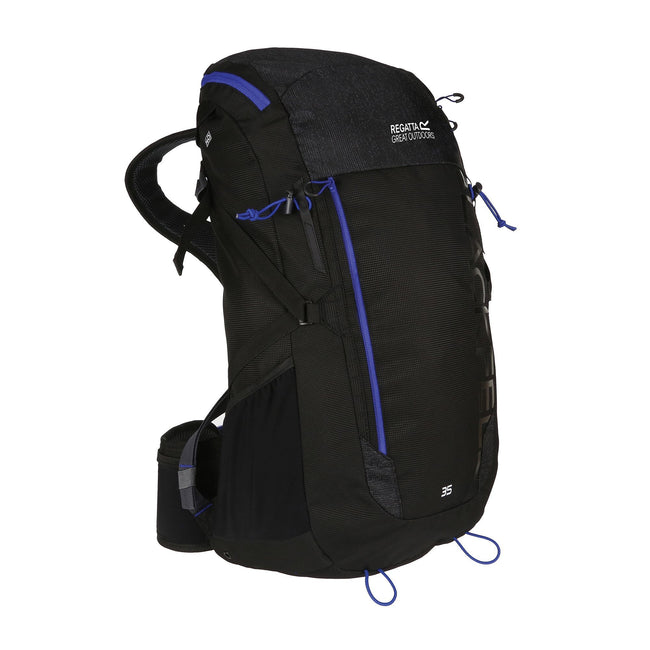 Black-Surfspray Blue - Side - Regatta Blackfell III 35L Rucksack