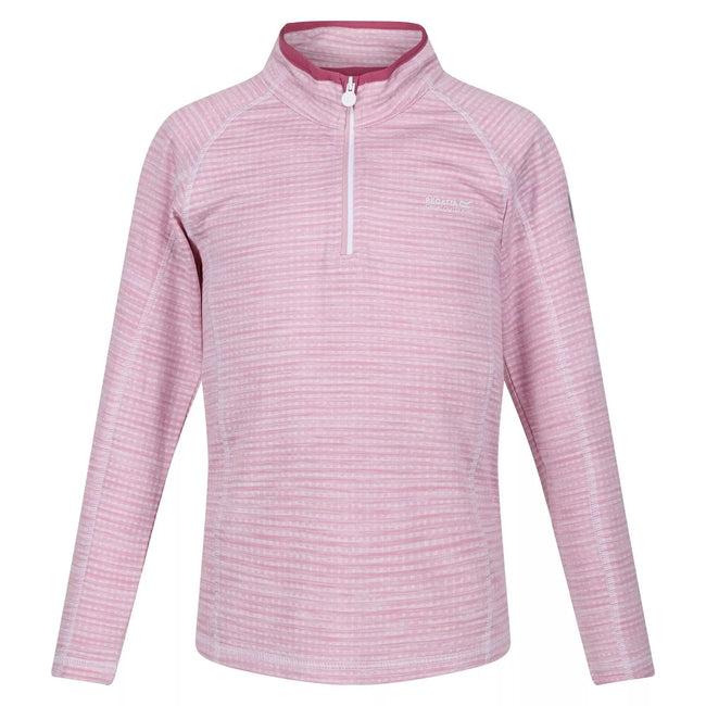Fragrant Lilac - Front - Regatta Childrens-Kids Berley Half Zip Long Sleeved Top