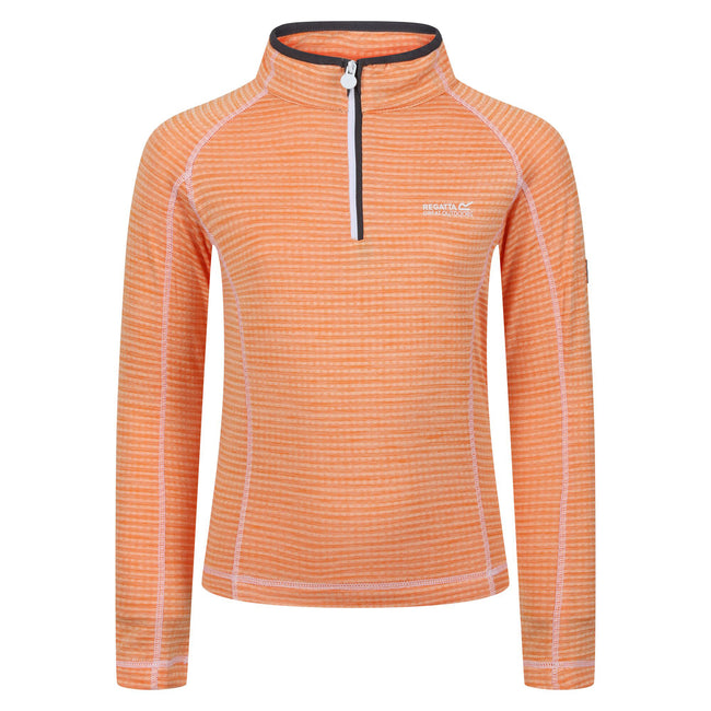 Apricot Crush - Front - Regatta Childrens-Kids Berley Half Zip Long Sleeved Top