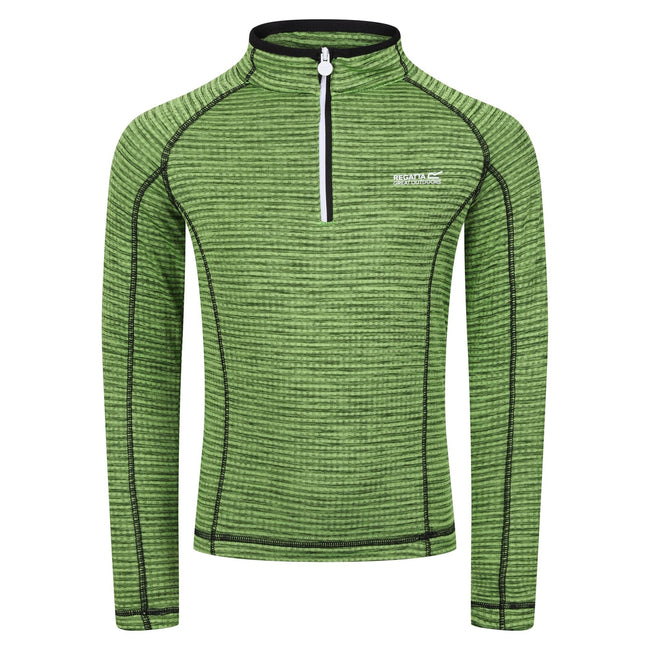 Jasmine Green - Front - Regatta Childrens-Kids Berley Half Zip Long Sleeved Top