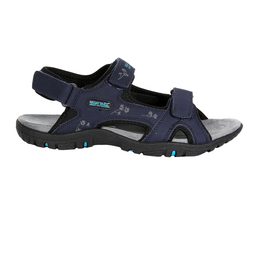 Navy-Black - Front - Regatta Womens-Ladies Haris Sandals