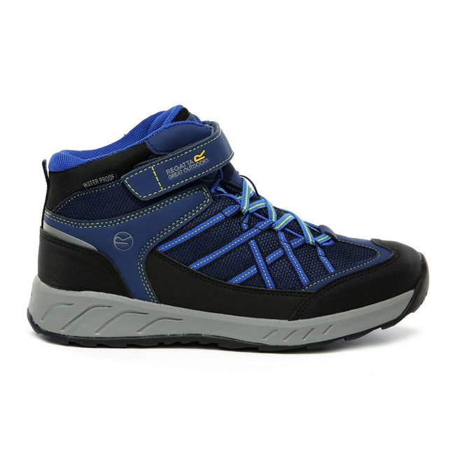 Prussian-Neon Spring - Back - Regatta Kids Samaris V Mid Walking Boots