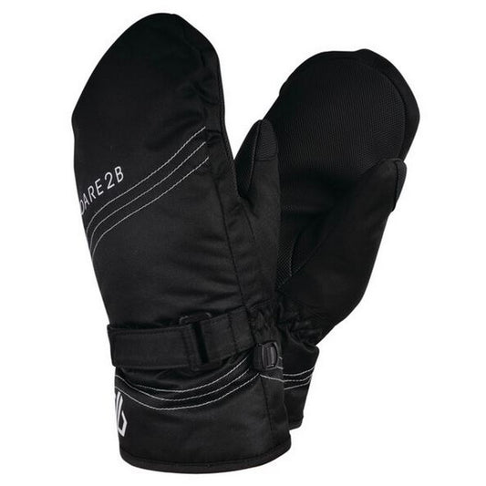Black - Front - Dare 2b Girls Stormy Ski Mittens