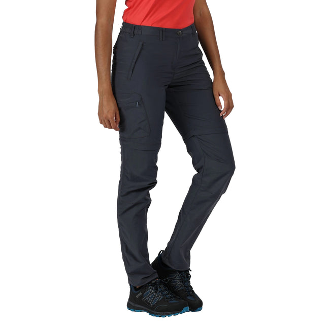 Seal Grey - Side - Regatta Womens-Ladies Chaska II Zip Off Trousers