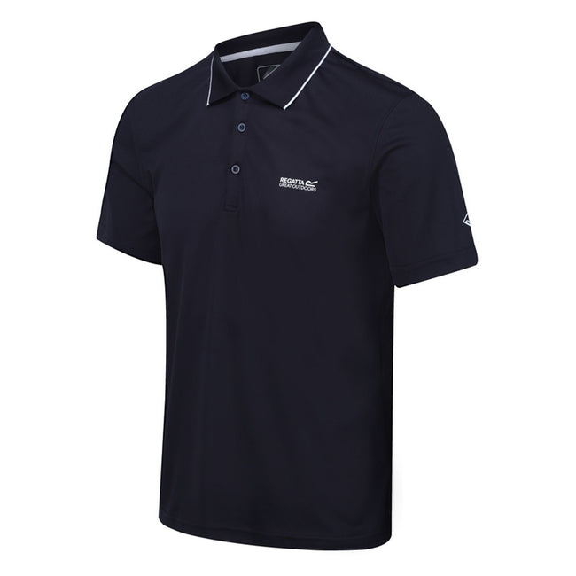 Navy - Side - Regatta Mens Maverick V Active Polo Shirt