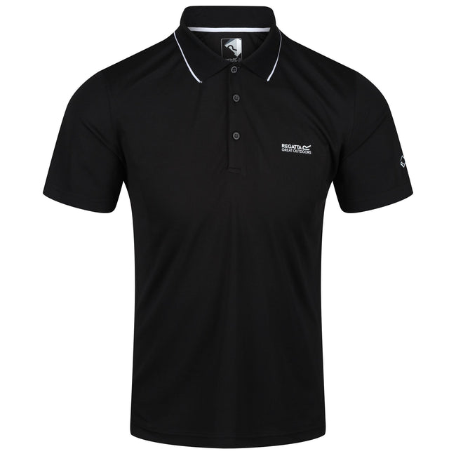 Black - Front - Regatta Mens Maverick V Active Polo Shirt