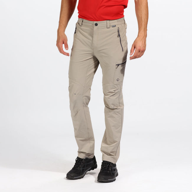 Parchment White - Back - Regatta Mens Highton Zip Off Walking Trousers