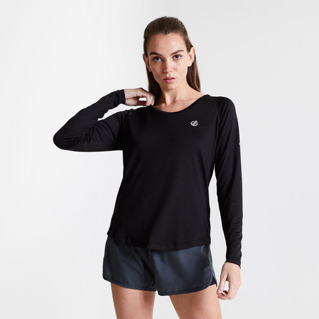 Black - Back - Dare 2B Womens-Ladies Discern Long Sleeve T-Shirt