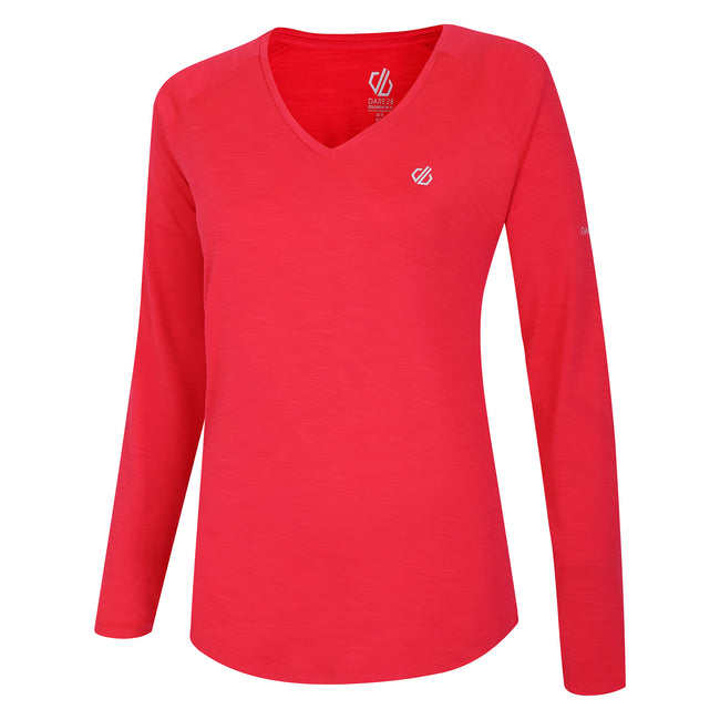 Neon Pink - Side - Dare 2B Womens-Ladies Discern Long Sleeve T-Shirt