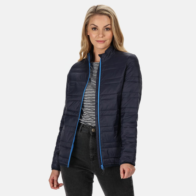 Navy-French Blue - Back - Regatta Professional Womens-Ladies Quilted Baffled Jacket