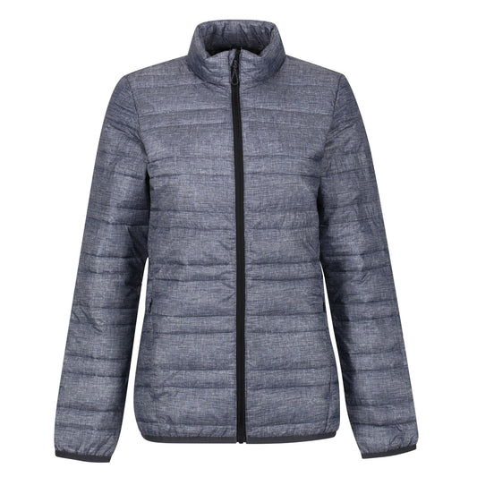 Grey Marl-Black - Front - Regatta Professional Womens-Ladies Quilted Baffled Jacket