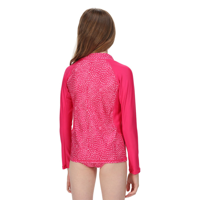 Pink Fusion - Side - Regatta Childrens-Kids Hoku Swim Top