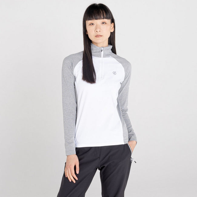 White-Ash - Back - Dare 2B Womens-Ladies Involved II Half Zip Midlayer