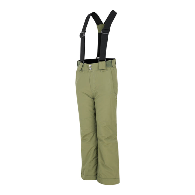 Olivine Green - Side - Dare 2B Childrens-Kids Outmove II Ski Trousers