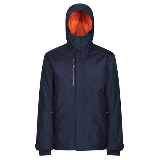 Navy-Magma Orange - Front - Regatta Professional Mens Heated Waterproof Jacket