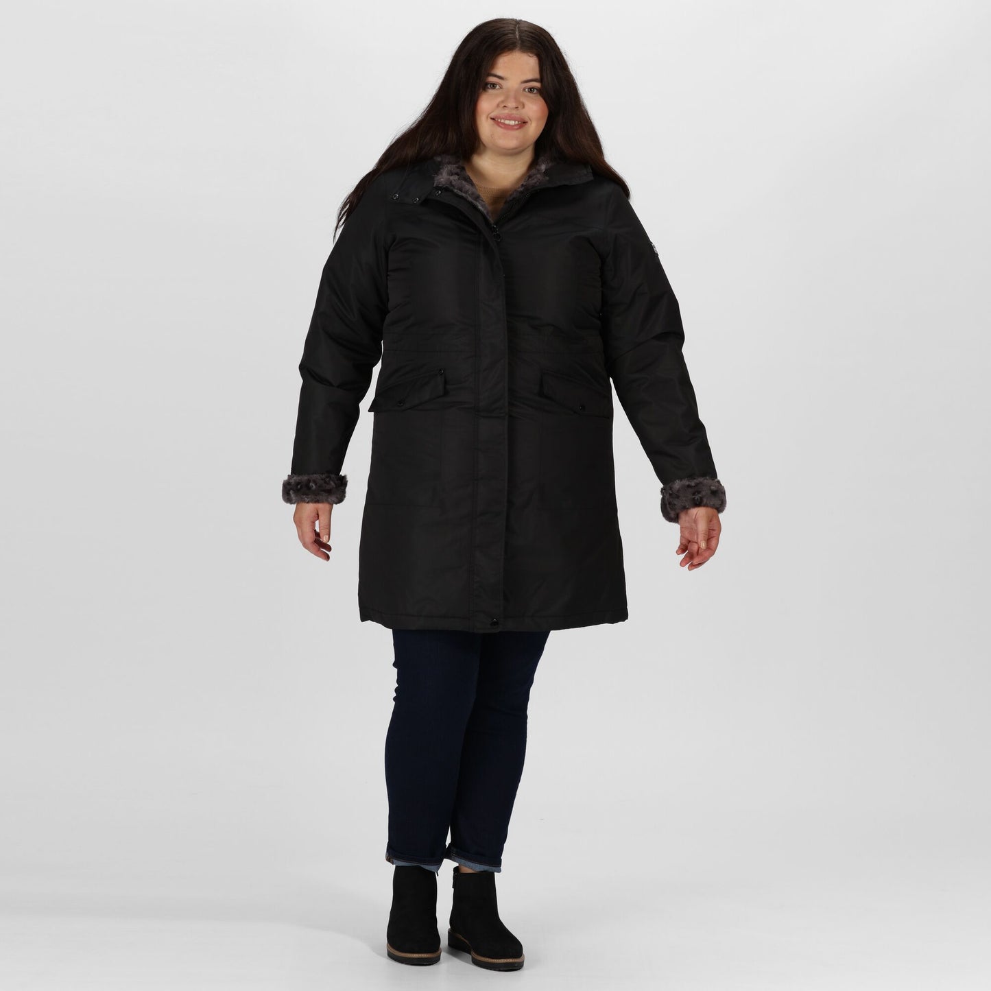 Black - Close up - Regatta Womens-Ladies Rimona Hooded Waterproof Jacket