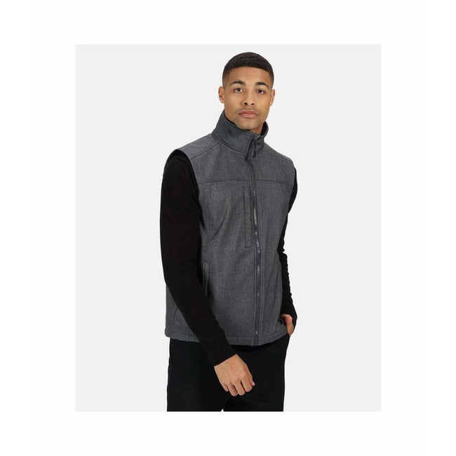 Grey Marl - Side - Regatta Professional Mens Marl Softshell Body Warmer