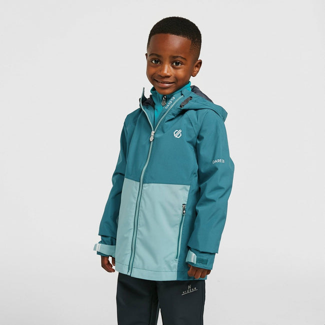 Dragonfly Green - Back - Dare 2B Childrens-Kids In The Lead II Waterproof Jacket