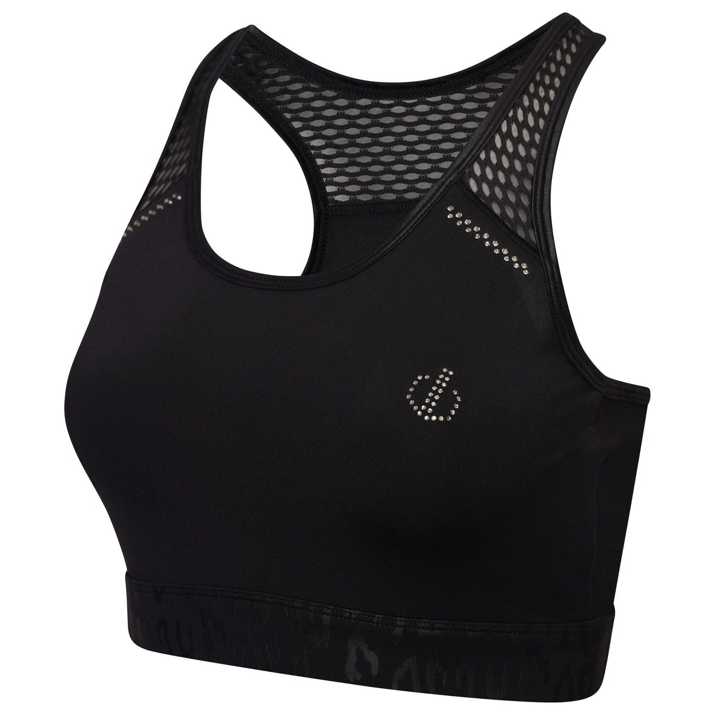 Black - Close up - Dare 2B Womens-Ladies No Excuse Swarovski Sports Bra