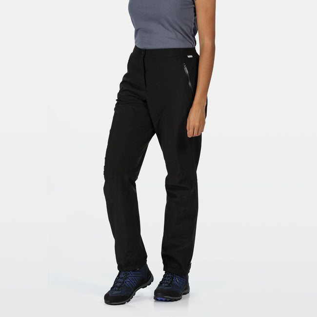 Black - Pack Shot - Regatta Womens-Ladies Highton Waterproof Over Trousers