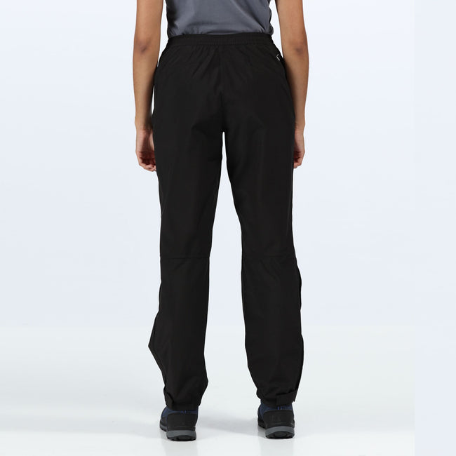 Black - Close up - Regatta Womens-Ladies Highton Waterproof Over Trousers