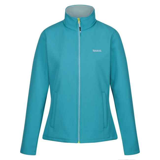 Tahoe Blue-Bleached Aqua - Front - Regatta Womens-Ladies Connie V Softshell Walking Jacket