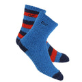 Blue-Navy-Red - Side - Regatta Childrens-Kids Cosy Boot Socks Set (Pack of 2)