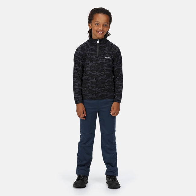 India Grey - Back - Regatta Childrens-Kids Highton Camo Half Zip Fleece Top