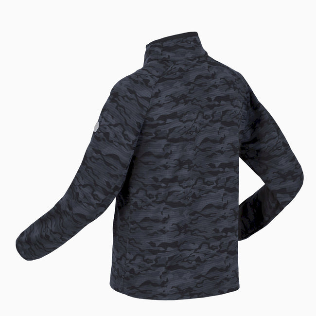 India Grey - Close up - Regatta Childrens-Kids Highton Camo Half Zip Fleece Top