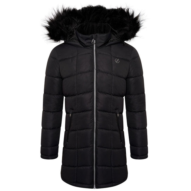 Black - Front - Dare 2B Girls Striking Hooded Parka