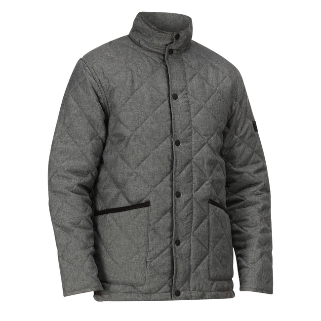 Dark Grey Marl - Front - Regatta Mens Londyn Wool Effect Padded Jacket